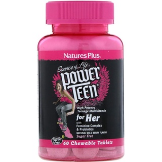 NaturesPlus Source of Life Power Teen for her mutivitamin Nature s plus วิตามินรวมเด็ก เด็กผู้หญิง วัยรุ่น วัยทีน