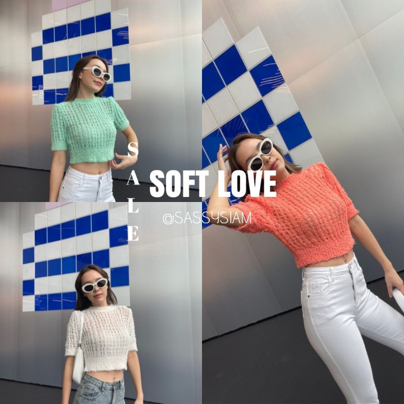 LOVE KNIT •• เสื้อไหมผ้าทรงซีทรูทอลายตาราง เพิ่มดีกรีความแซ่บให้ซู่ซ่า ...