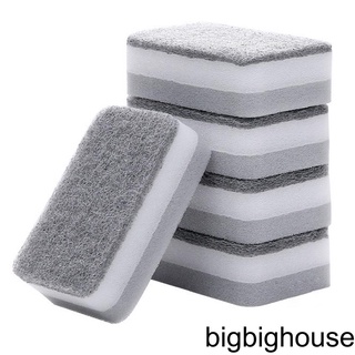 [Biho] 5pcs Dish Cleaning Sponges Double-side Kitchen Cleaning Brushes Household Washing Sponge Pads