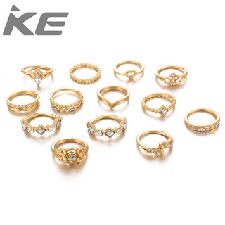 Jewelry Creative Alloy Diamond Waterdrop Ring Set Heart Ring 13 Piece Set for girls for women