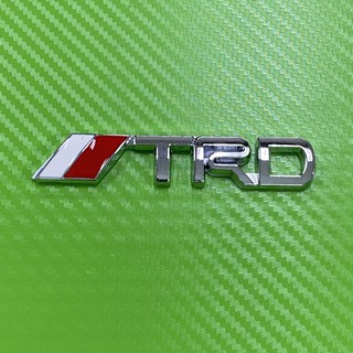 โลโก้* TRD สีเงิน งานโลหะ  ขนาด* 1.8 x 9.5 cm ราคาต่อชิ้น