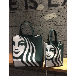 กระเป๋าช้อปปิ้ง ทรงโท้ท ลาย Starbucks ของแท้ 100%
