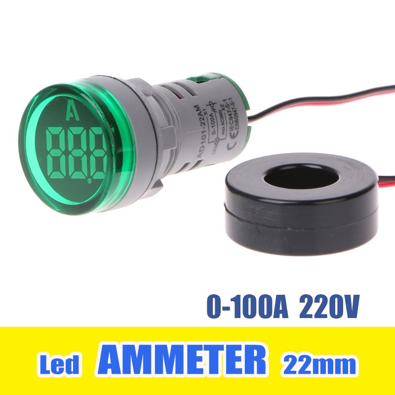 แอมป์มิเตอร์วัดกระแสไฟฟ้า Ammeter led Lamp 22mm 0100A Shopee Thailand
