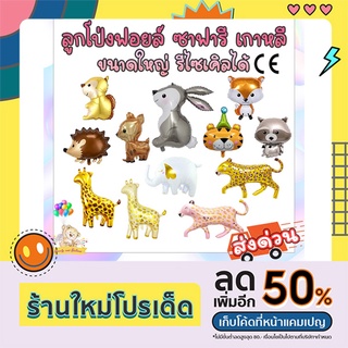 ลูกโป่งฟอยล์สัตว์ ลูกโป่งซาฟารีเกาหลี ลูกโป่งสวนสัตว์ ขนาดใหญ่ / Safari Balloon Animals Balloons Big Size