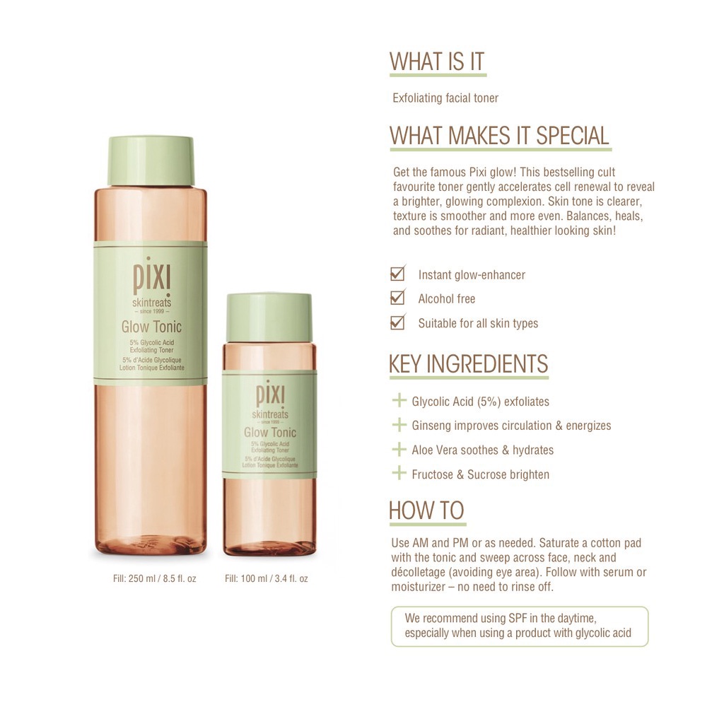 ของแท้-pixi-tonic-glow-vitaminc-retinol-collagen-milky-tonic-clarifying100ml-pixi-toner-ของแท้-มีหลายสูตรค่ะ