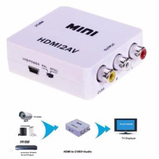 HDMI to AV Converter แปลงสัญญาณภาพและเสียงจาก HDMI เป็น AV (สีขาว)