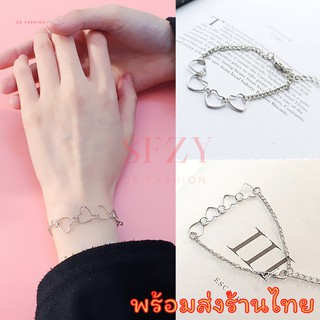 สินค้า สร้อยข้อมือหัวใจ4 กำไล กำไลข้อมือ สร้อยข้อมือเงิน เครื่องประดับ แฟชั่น เครื่องประดับแฟชั่น สำหรับผู้หญิง สไตล์เกาหลี B7