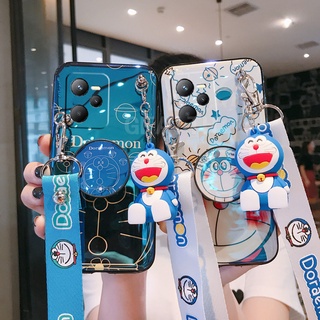 Ready Stock เคส Realme C35 9i Realme9 Pro+ 9Pro Narzo 50A Prime Narzo50 2022 New Blu-ray Doraemon Doll Bracket Soft Case Cute Cartoon Neck Strap Rope Cover เคสโทรศัพท์ 9ProPlus
