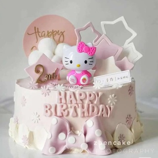 (พร้อมส่ง) ของเล่นตกแต่งเค้กวันเกิด ลาย Hello Kitty คุณภาพสูง 7 ซม.