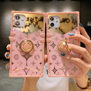 Samsung Galaxy Note 20 Ultea S20 Ultea S20 plus Note 8 Note9 10 plus Lucky Clover Square Mirror Phone Case