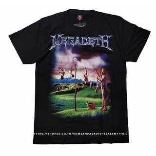 T-shirt  เสื้อวง MEGADETH ROCK เสื้อยืดวงร็อค เสื้อยืด megadethS-5XL