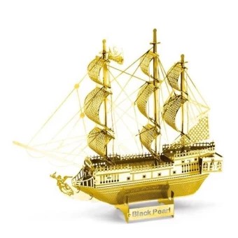 พร้อมส่ง-ตัวต่อเหล็ก-3-มิติ-black-pearl-ship-gold-color-3d-metal-model