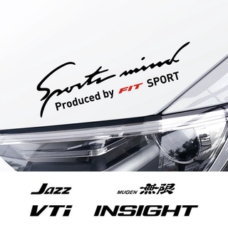สติกเกอร์ไวนิล ลายกราฟฟิกสะท้อนแสง อุปกรณ์เสริม สําหรับตกแต่งคิ้วไฟหน้ารถยนต์ Honda Fit Insihgt Mugen SI Type S R 1 ชิ้น