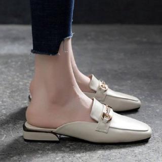 ◮35-43👣รองเท้าแตะขี้เกียจ, หนังนุ่ม แบน รองเท้าเปิดส้น เทรนด์แฟชั่น, เบามากมี 2 สี