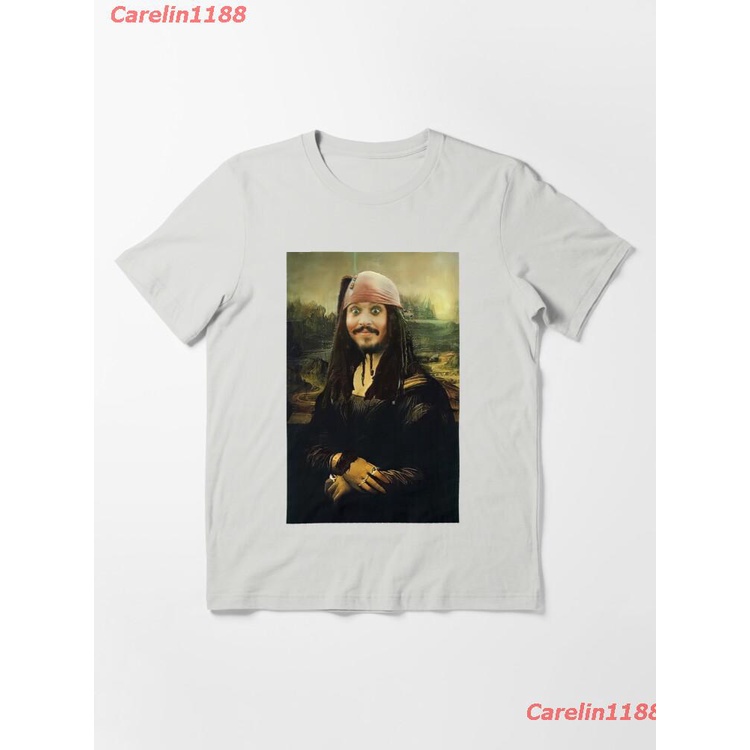 2022-jack-sparrow-as-mona-lisa-t-shirt-เสื้อยืด-ดพิมพ์ลาย-เสื้อยืดผ้าฝ้าย-คอกลม-cotton-แฟชั่น-sale-unisex