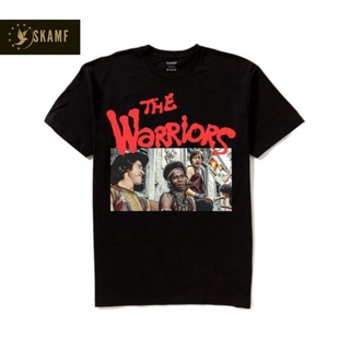 เสื้อยืดผ้าฝ้ายพิมพ์ลายขายดี เสื้อยืด พิมพ์ลาย The WARRIORS VINTAGE | เสื้อยืด ลายเกมฟิล์ม | ขาวดํา