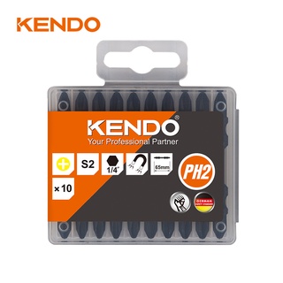 KENDO 25500132 ดอกไขควงลมกระแทก PH2 × 65mm (10 ชิ้น/แพ็ค)