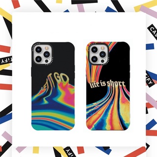 Casetify Life is Short Let it Go เคสซิลิโคน TPU สําหรับ iPhone 7 8 Plus X XS XR 11 12 13 Pro Max