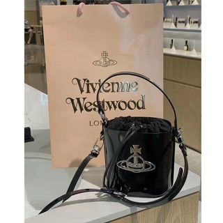 กระเป๋าสะพายข้าง Vivienne Westwood Queen Mother West Turner 2022 New Patent Leather Mini -High -level -level Sensing Bag