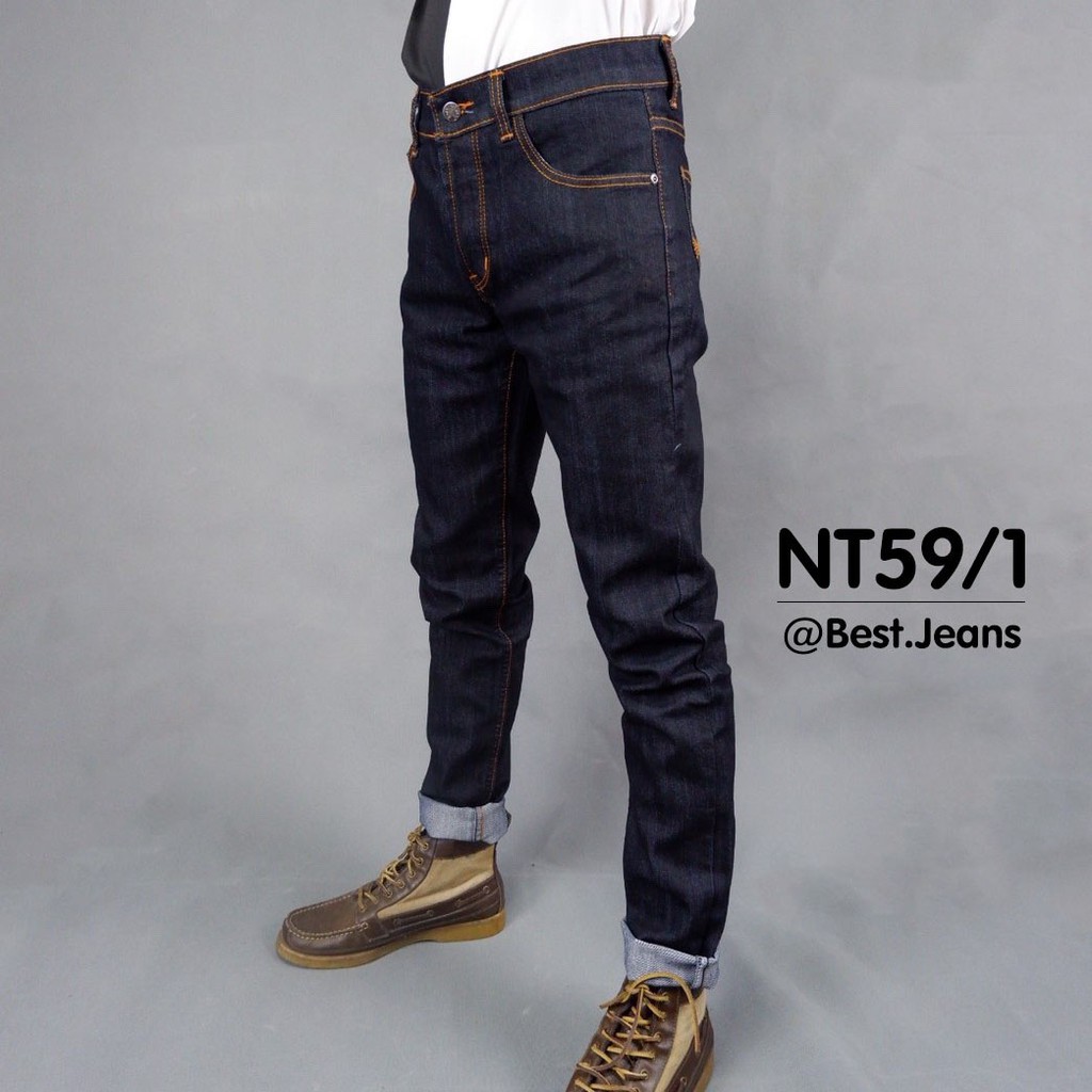 best-jeans-กางเกงยีนส์ขายาวชาย-รุ่น-nt59-1-สีมิดไนท์-ปักส้ม