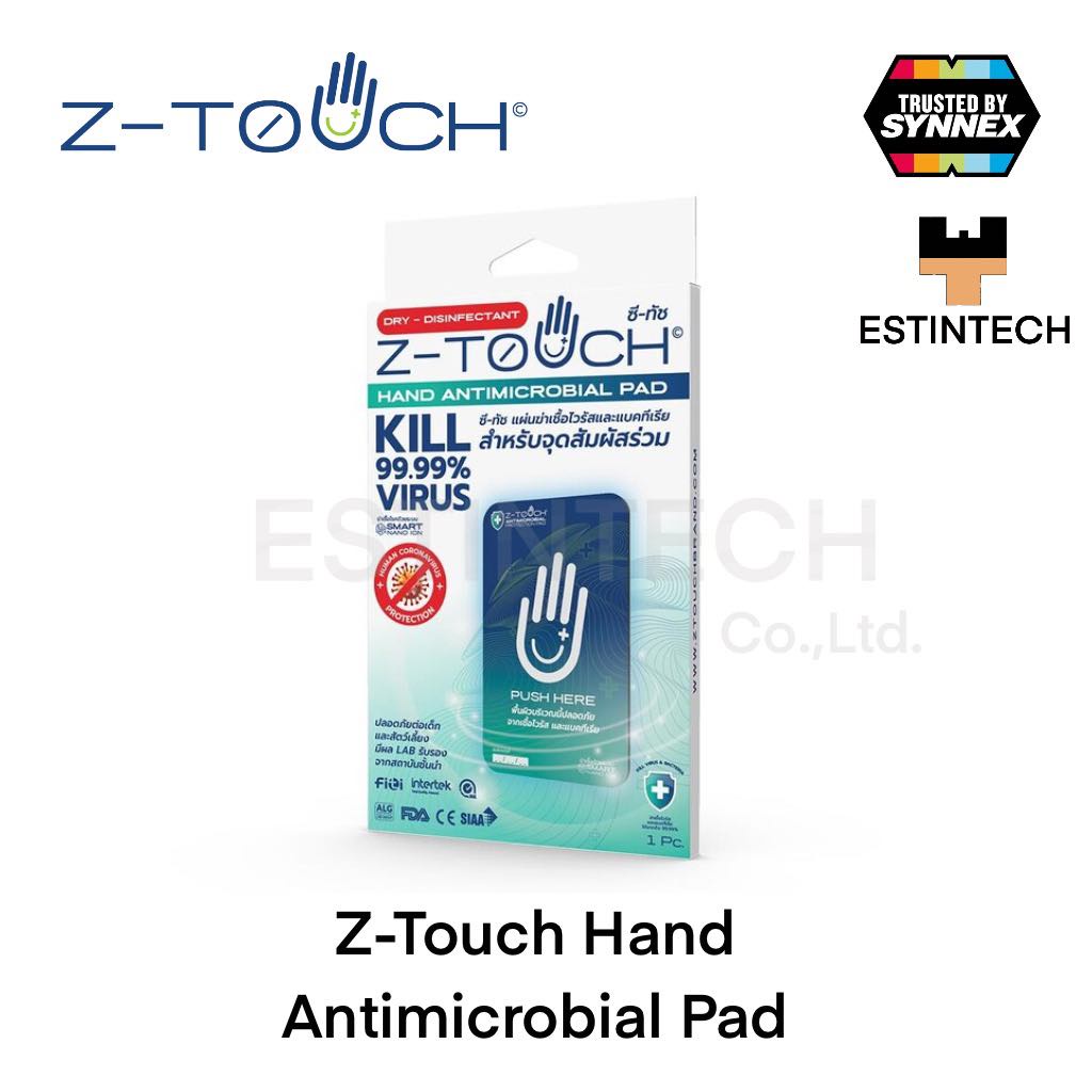 z-touch-แผ่นฆ่าเชื้อไว้รัสและแบคทีเรีย-hand-antimicrobial-pad-แผ่นรองมือ