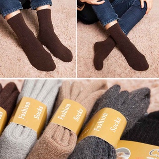 [Biho] Winter Mens Socks Mens Thick Cashmere Wool Sports Socks Outdoor Solid Socks