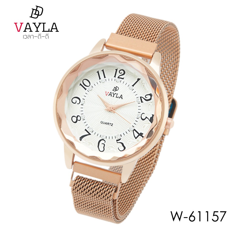 ภาพสินค้านาฬิกาข้อมือผู้หญิง สายเหล็ก พร้อมส่ง กันน้ำ รับประกันระบบ 1 ปี แบรนด์ไทย Vayla DD (เวลาดีดี) จากร้าน vayladd บน Shopee ภาพที่ 2