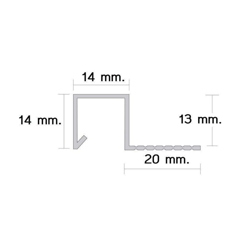 13มม-2ม-อลูมิเนียม-สี่เหลี่ยม-คิ้วกระเบื้อง-รุ่น14