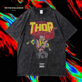 เสื้อยืดพิมพ์ลายแฟชั่น เสื้อยืด โอเวอร์ไซซ์ แขนสั้น คอกลม พิมพ์ลาย THE MIGHTY VINTAGE TEE THOR