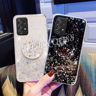 2021 New เคสโทรศัพท์ Samsung Galaxy A72 A52 A32 5G 4G Phone Case Glitter Star Space with Stand Holder Soft Cover เคส SamsungA72 GalaxyA52 Casing