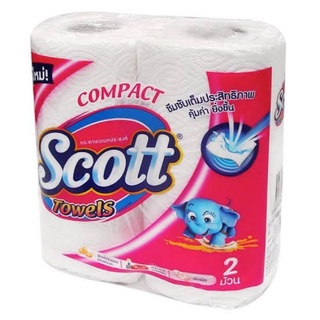 กระดาษทิชชู่ Scott Towels 2 ม้วน ซับน้ำมันได้ กระดาษเอนกประสงค์สก๊อต