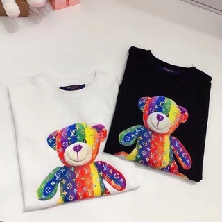 【ชุดเด็กผู้หญิง】เสื้อยืดแขนสั้น ผ้าฝ้าย พิมพ์ลายหมี ขนาดใหญ่ สไตล์คลาสสิก แฟชั่นฤดูร้อน สําหรับเด็กผู้ชาย และเด็กผู้หญิง 2023