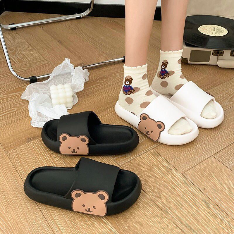 ภาพสินค้า(B-22) รองเท้าแตะสวม แฟชั่นเกาหลี รองเท้าลำลอง รูปหมีเท็ดดี้ด้านข้าง น่ารัก กันลื่น มี 2 สี มาใหม่ จากร้าน hihill1990 บน Shopee ภาพที่ 4