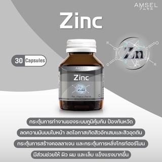 Amsel Zinc Vitamin Premix แอมเซล ซิงค์ พลัส วิตามินพรีมิกซ์ (60 แคปซูล)