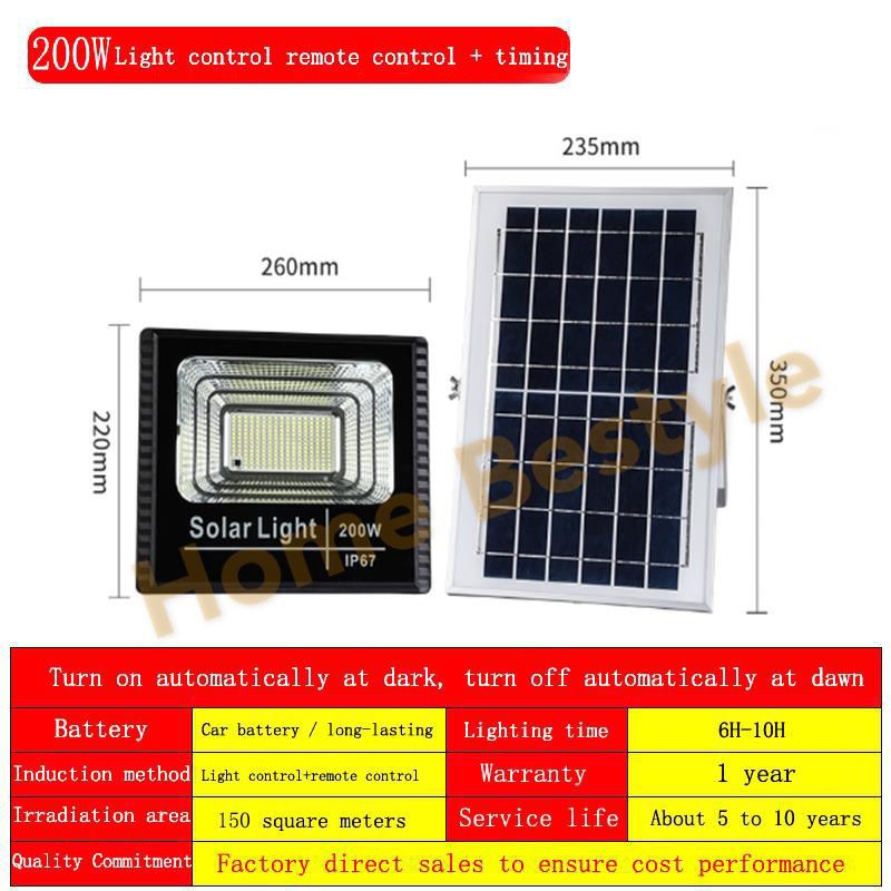 ภาพสินค้าOutdoor Solar spotlight IP67 กันน้ำดีเยี่ยม 200W solar led โคมไฟโซล่าเซลล์ รับประกัน 1 ปี ไฟสปอร์ตไลท์โซล่าเซลล์ จากร้าน nobi_house บน Shopee ภาพที่ 2