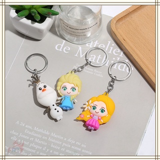 ✪ พวงกุญแจ Frozen - Elsa Anna Olaf ✪ แหวนพวงกุญแจ PVC ลายการ์ตูนเจ้าหญิง 3 แบบ 1 ชิ้น