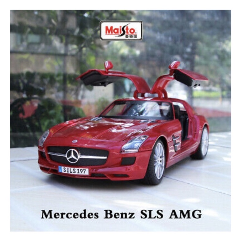 1/18 Maisto M31389 - Réplique 1:18 Mercedes SLS AMG (Rouge) - Modèle