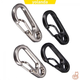 ภาพขนาดย่อของสินค้า1Pair Outdoor Stainless Steel Carabiner Tool Split Ring Spring Buckle Clip New EDC Keychain Keyring/Multicolor