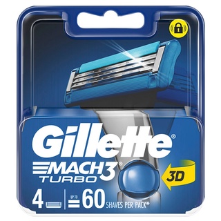 GILLETTE ยิลเลตต์ มัคทรี เทอร์โบ 3D ใบมีดโกน 4 ชิ้น