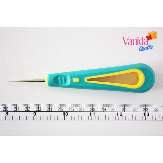 เหล็กแหลม-เจาะกระดาษ-ผ้า-หนัง-ทำตะเข็บ-diy-stiletto-ด้ามพลาสติก-สีเขียว-รหัส-xun0065