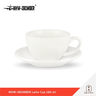 MHW-3BOMBER Latte Cup แก้วกาแฟพร้อมจานรอง แก้วลาเต้ ขนาด 280 ml