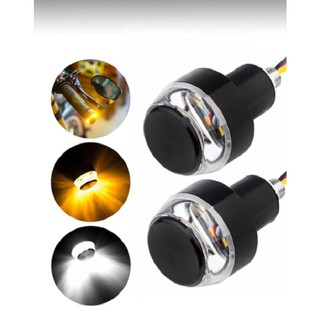 ไฟท้าย LED สัญญาณแฮนด์ซ้าย HANDLEBAR END SIGNAL LED LIGH - Universal fits for 22mm motorcycle handlebar, e-bikes.