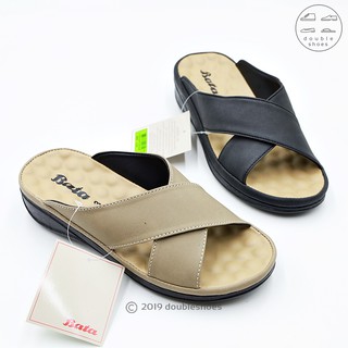 Bata บาจา รองเท้าแตะแบบสวม ผู้หญิง พื้นปุ่มนวด (สี ดำ/เบจ) ไซส์ 36-40 (3-7) (รหัส 661-6465 ,661-2465)