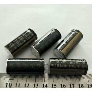 (5ชิ้น) Capacitor 3300 UF 35V DENON ELNAสีดำ+ทอง ขนาด 40x18mmของใหม่คุณภาพดีเยี่ยมตัดขาสั้นจากโรงงาน สินค้าพร้อมส่งในไทย