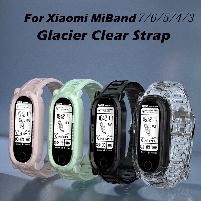 รูปภาพของ สําหรับ Miband 7 6 5 4 3 สายนาฬิกาข้อมือซิลิโคนใส ป้องกันสิ่งแวดล้อม แบบเปลี่ยน Xiaomi Mi Band 5 6