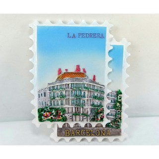 แม่เหล็กติดตู้เย็นนานาชาติสามมิติ รูปแหล่งท่องเที่ยว LA PEDRERA, BARCELONA  ประเทศสเปน 3D fridge magnet Spain