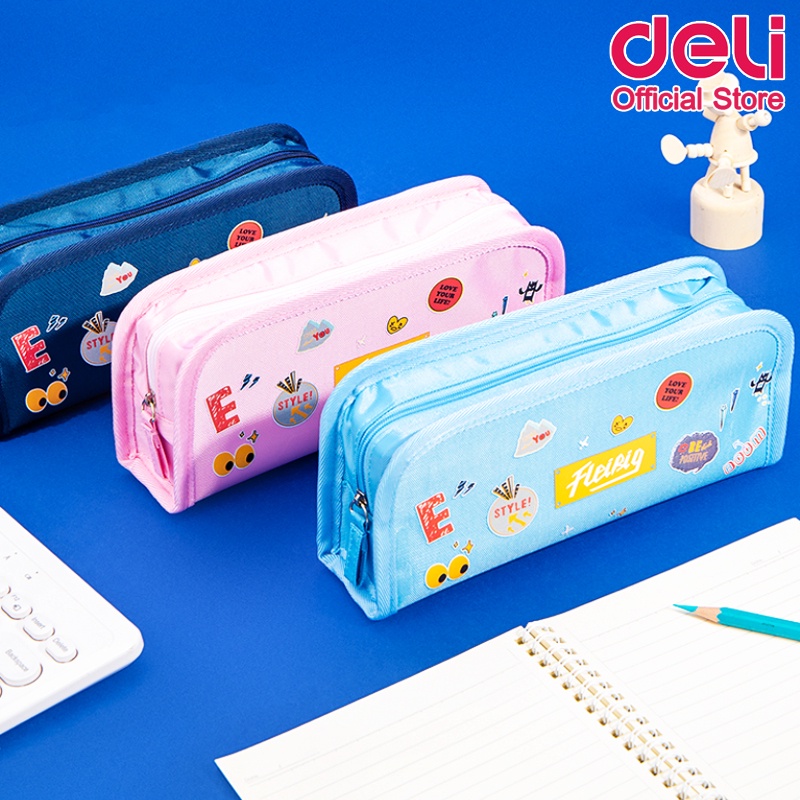 deli-67052-pencil-bag-กระเป๋าดินสอ-ลายแฟนซีสุดน่ารัก-คละสี-1-ชิ้น-กระเป๋า-เครื่องเขียน-กล่องดินสอ-อุปกรณ์การเรียน