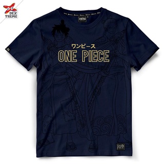 เสื้อยืดวันพีช One Piece-1319 : LUFFY  [ สีกรม - สีแดง ]