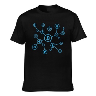 เสื้อคู่รัก - Blockchain Cryptocurrency Bitcoin Crypto Btc เสื้อยืดแขนสั้นผู้ชาย