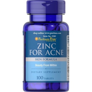 Puritans Pride Zinc For Acne  100 เม็ด